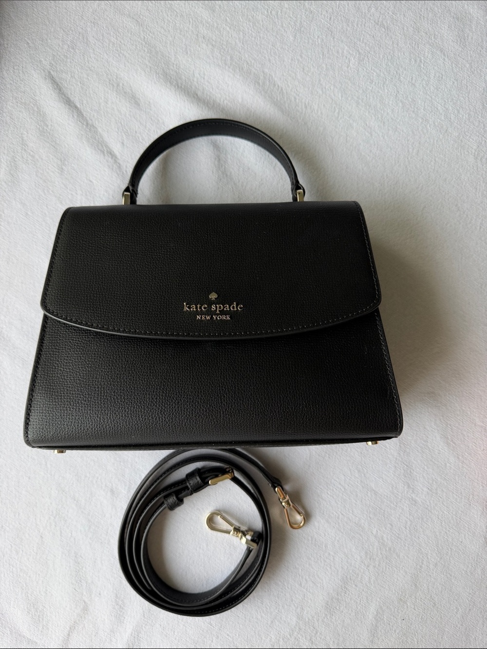 kate spade Black Leather Structured Top-Handle Bag - Picture 7 of 10